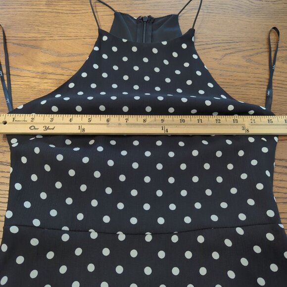 LuLu's Black‎ White Polka Dot Sleeveless Midi Dress Layered Ruffle high low sz S - Picture 14 of 16